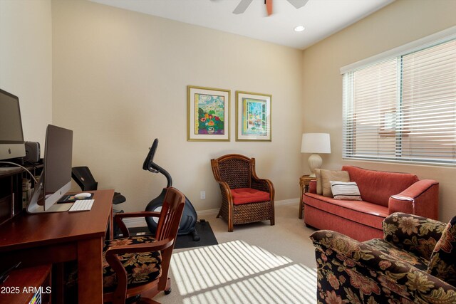 12904 W Dale Ln, Peoria, AZ 85383 - office space with ceiling fan, carpet floors, baseboards, and recessed lighting
