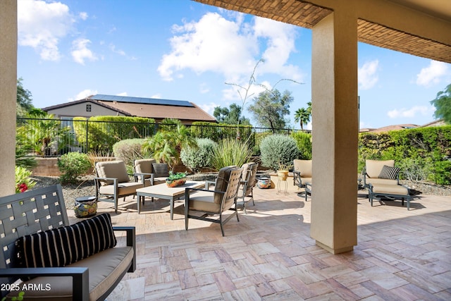 12904 W Dale Ln, Peoria, AZ 85383 - view of patio / terrace with outdoor lounge area and a fenced backyard