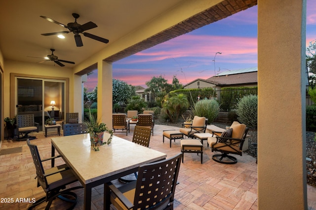 12904 W Dale Ln, Peoria, AZ 85383 - view of patio with outdoor dining space, fence, and a ceiling fan