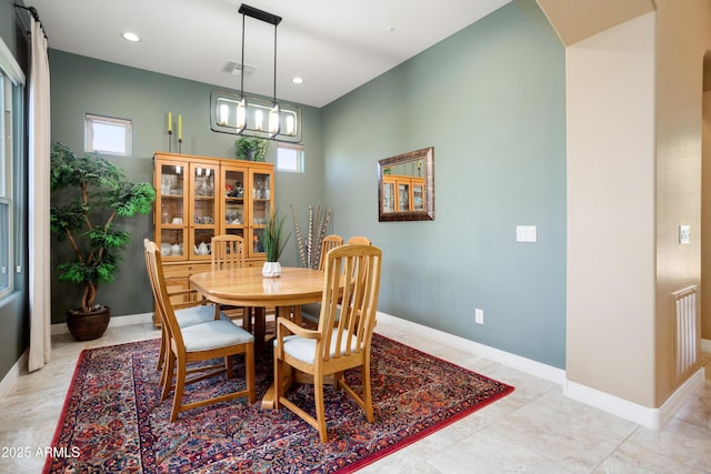 12904 W Dale Ln, Peoria, AZ 85383 - dining room with baseboards, recessed lighting, and a chandelier