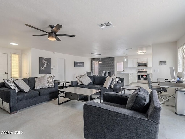 5817 S Siesta Ln, Tempe, AZ 85283 - living room with a ceiling fan
