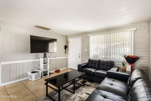 view of tiled living room