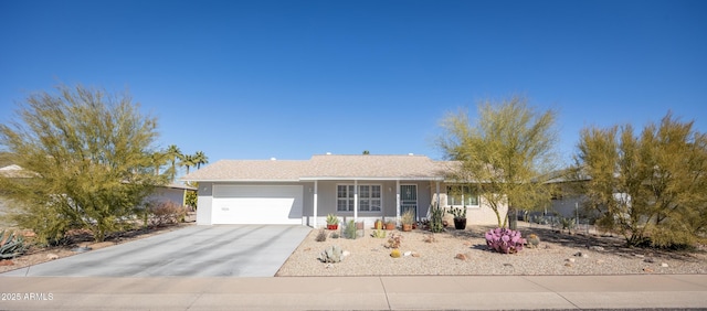 ranch-style home with a garage