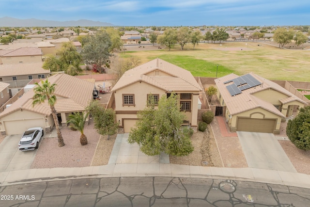 aerial view with a residential view