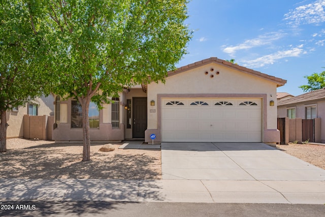 view of front of house with a garage