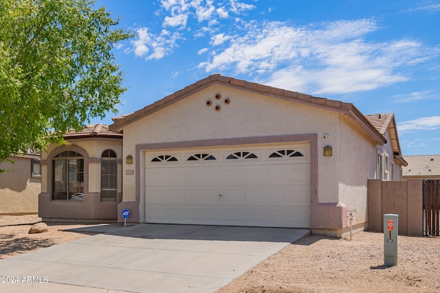 view of front facade with a garage