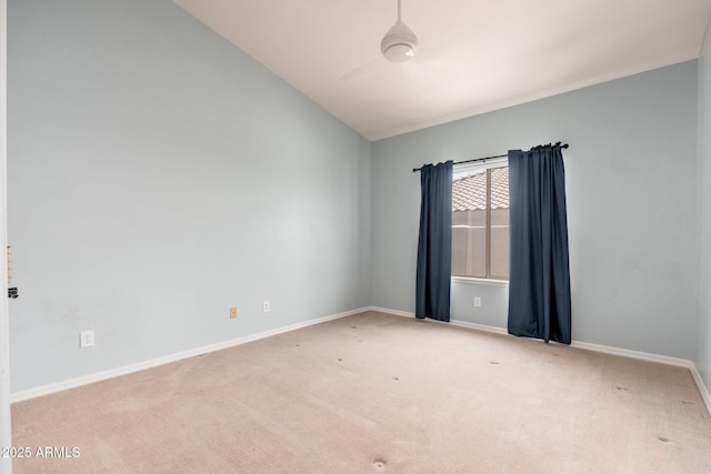 12120 E Cortez Dr, Scottsdale, AZ 85259 - carpeted empty room with vaulted ceiling and ceiling fan