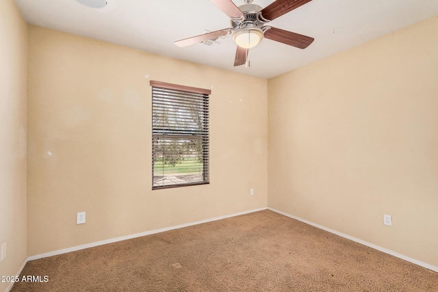 22123 E Via Del Palo, Queen Creek, AZ 85142 - carpeted empty room with baseboards, ceiling fan, and visible vents