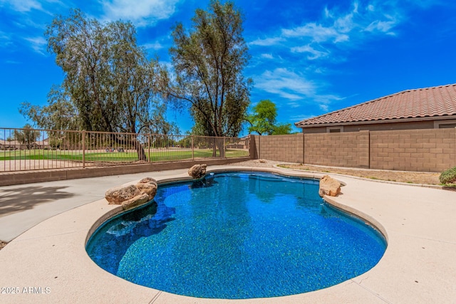 22123 E Via Del Palo, Queen Creek, AZ 85142 - view of swimming pool with a fenced in pool, a fenced backyard, and a patio area