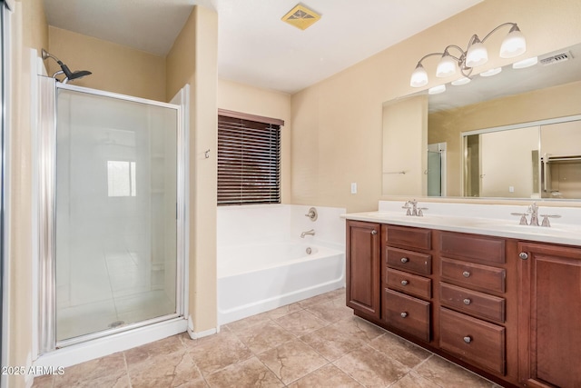 22123 E Via Del Palo, Queen Creek, AZ 85142 - bathroom with a sink, a stall shower, and visible vents