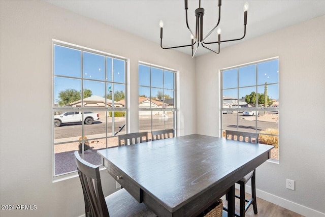 dining room featuring hardwood / wood-style floors and a wealth of natural light