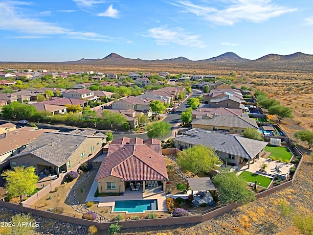 aerial view featuring a mountain view