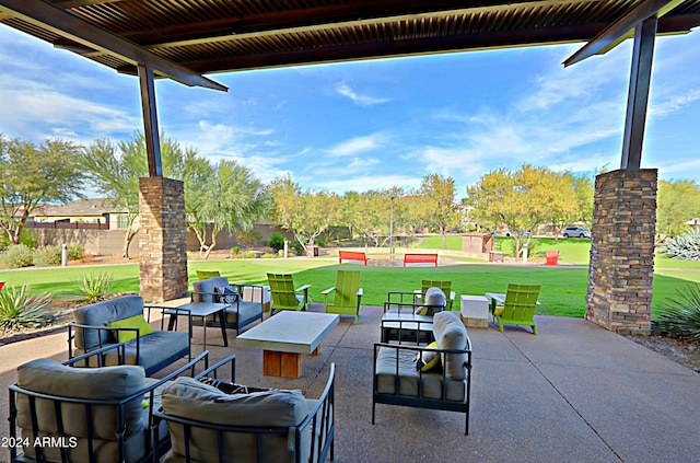 view of patio featuring outdoor lounge area