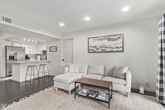 view of tiled living room