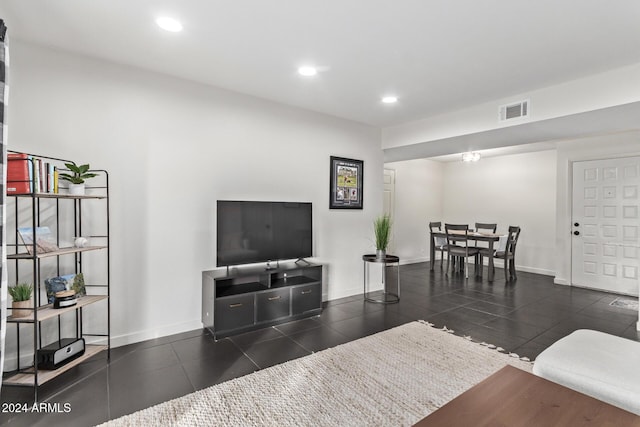 view of tiled living room