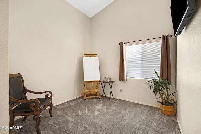 4131 E Cascalote Dr, Cave Creek, AZ 85331 - sitting room with carpet floors and high vaulted ceiling