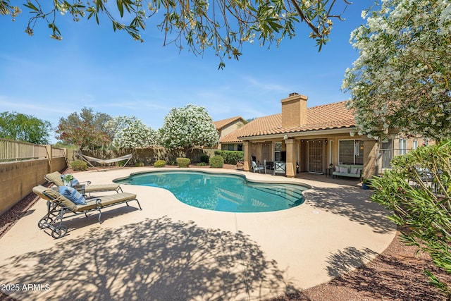 4131 E Cascalote Dr, Cave Creek, AZ 85331 - view of pool with a patio and a fenced backyard