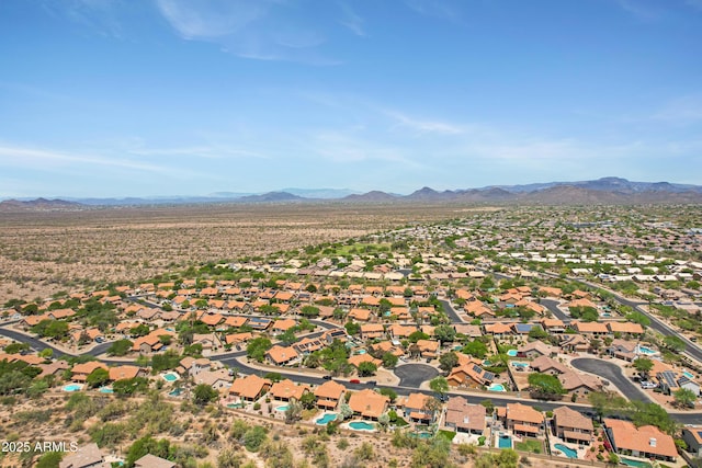 4131 E Cascalote Dr, Cave Creek, AZ 85331 - aerial view of property and surrounding area with a mountain backdrop