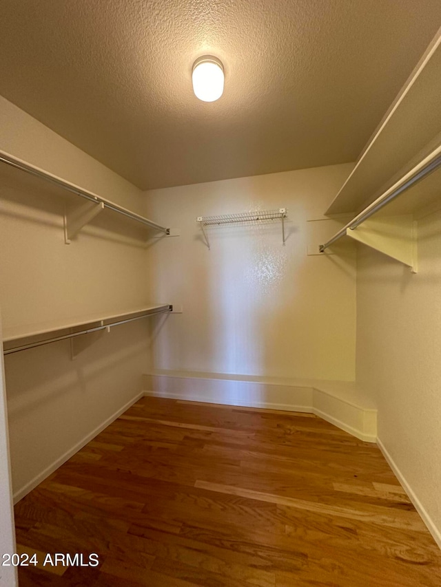 walk in closet featuring wood-type flooring