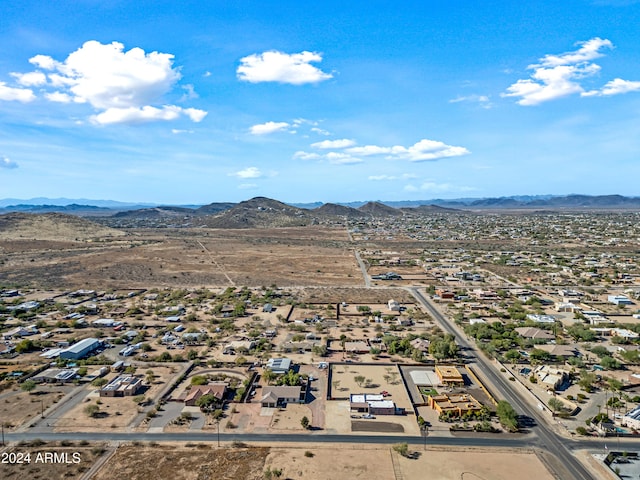 drone / aerial view with a mountain view