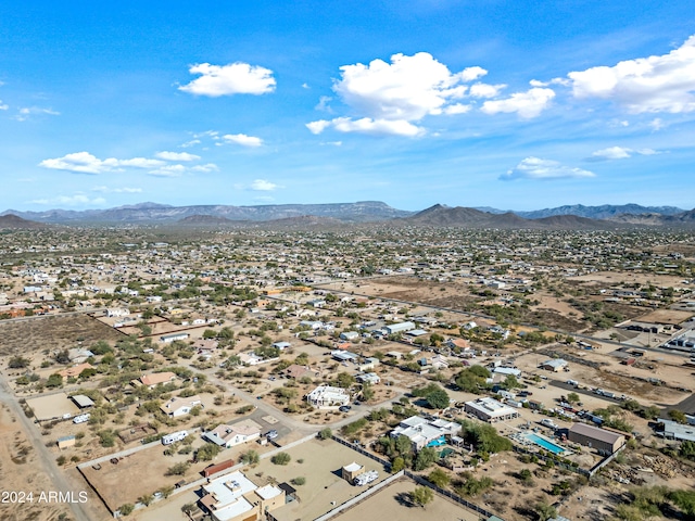 aerial view with a mountain view