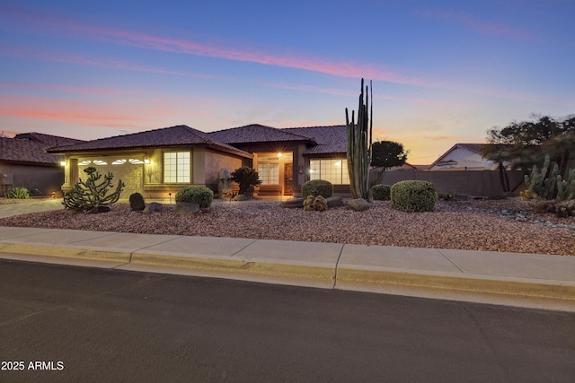 view of front of house with a garage