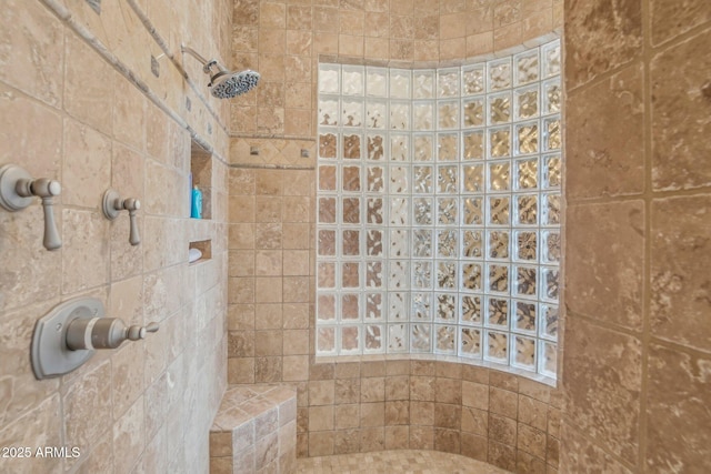 bathroom with a walk in shower