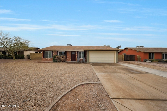 single story home with a garage