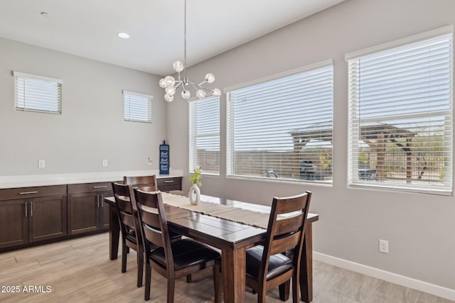 31490 N 126th Ln, Peoria, AZ 85383 - dining area featuring a chandelier, recessed lighting, and baseboards