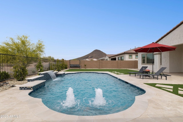 31490 N 126th Ln, Peoria, AZ 85383 - view of swimming pool with a patio area, a fenced backyard, and a fenced in pool
