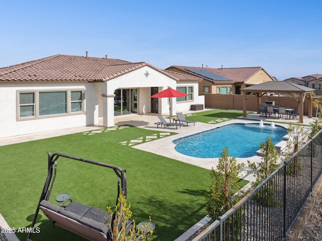 31490 N 126th Ln, Peoria, AZ 85383 - view of pool with a fenced in pool, a gazebo, a patio area, and a fenced backyard