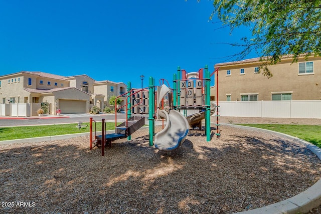 community playground with fence