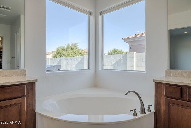 22709 S 202nd St, Queen Creek, AZ 85142 - bathroom with vanity, plenty of natural light, and a bath