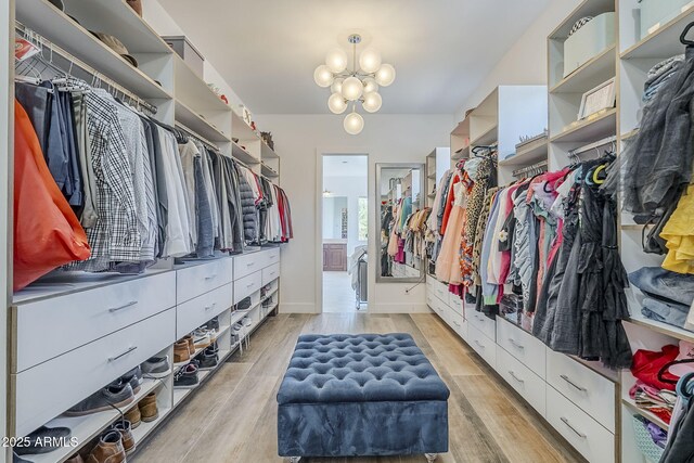 22709 S 202nd St, Queen Creek, AZ 85142 - spacious closet with a chandelier and light wood finished floors