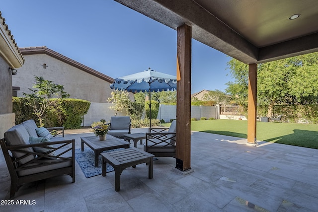 22709 S 202nd St, Queen Creek, AZ 85142 - view of patio / terrace featuring outdoor lounge area