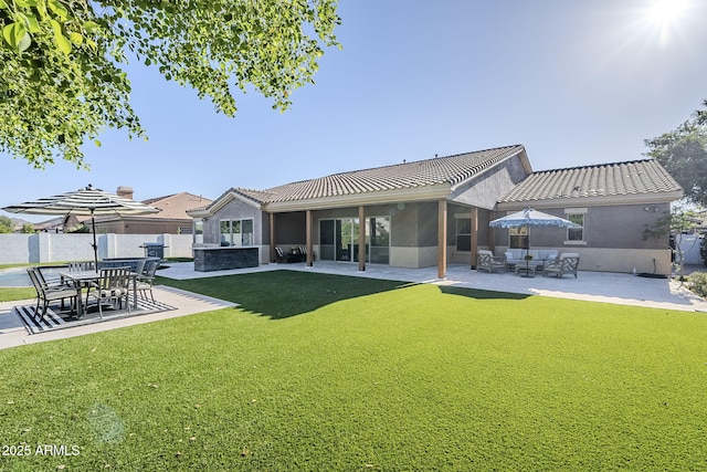 22709 S 202nd St, Queen Creek, AZ 85142 - rear view of house featuring a patio area, stucco siding, and a tile roof