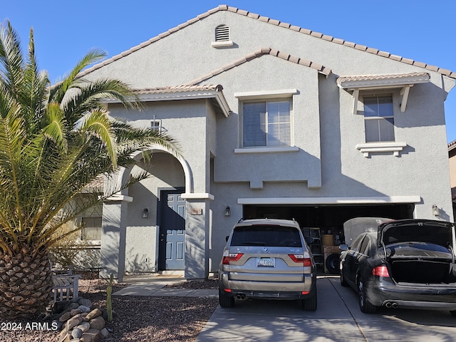 view of front of home featuring a garage