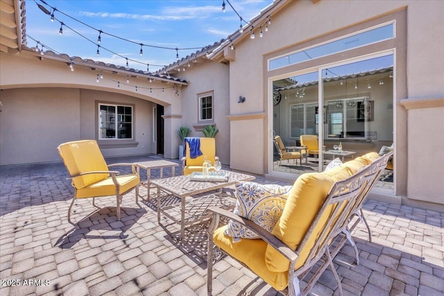 view of patio / terrace featuring an outdoor living space