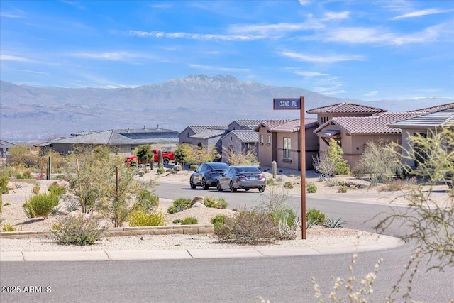 view of mountain feature featuring a residential view