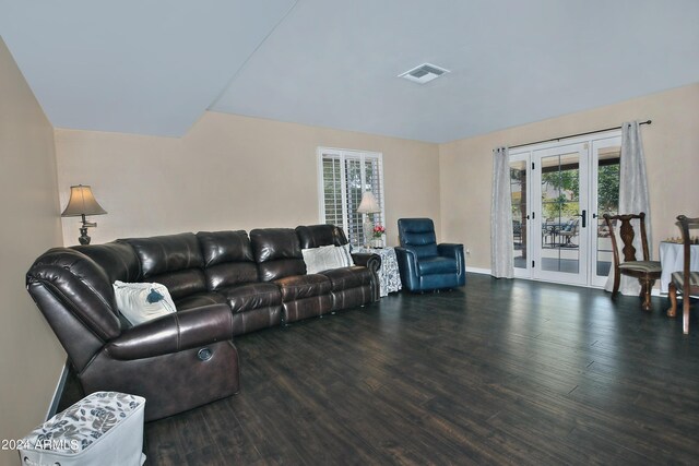 living room with wood-type flooring