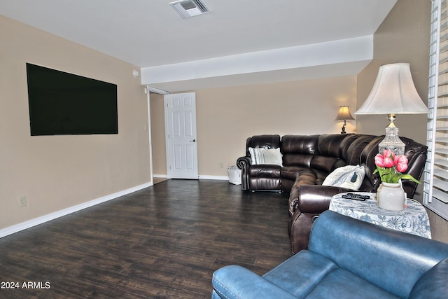 living room featuring hardwood / wood-style flooring