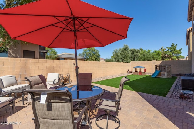 view of patio / terrace with a playground