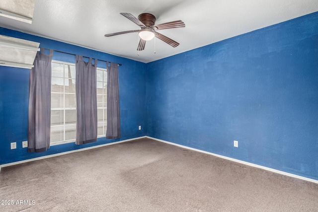 510 W Amoroso Dr, Gilbert, AZ 85233 - spare room featuring carpet floors, baseboards, and ceiling fan