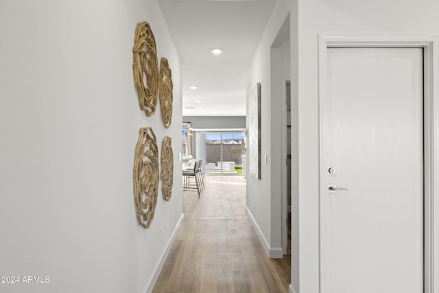 hall featuring wood-type flooring