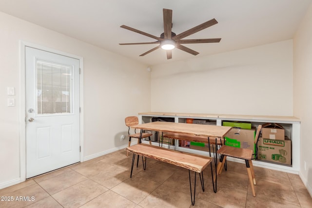 538 E Estevan Ave, Apache Junction, AZ 85119 - dining room featuring a ceiling fan and light tile patterned floors
