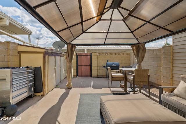 view of patio with a gazebo