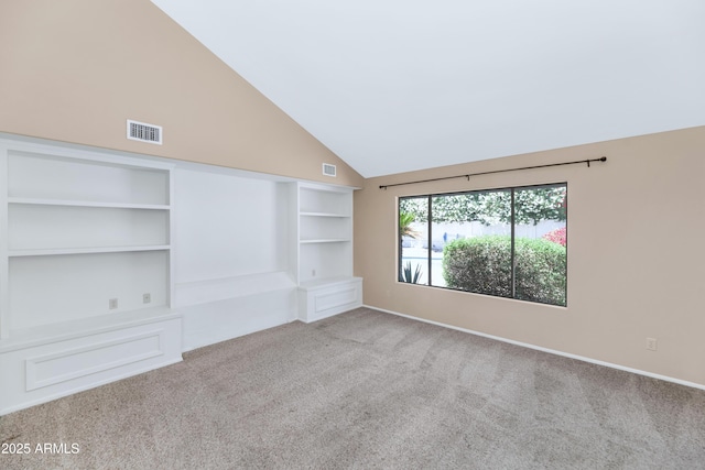 8666 E Cheryl Dr, Scottsdale, AZ 85258 - interior space with carpet floors, high vaulted ceiling, visible vents, and baseboards