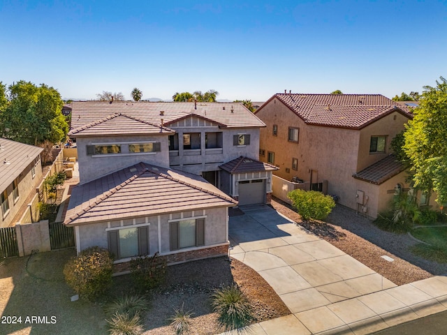 view of front of house with a garage