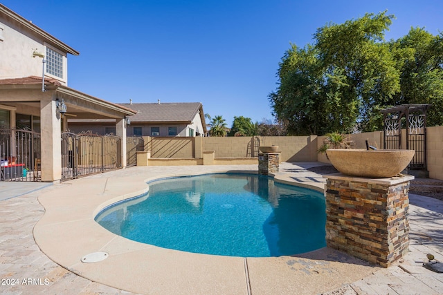 view of pool with a patio