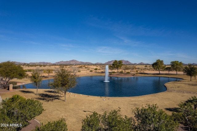 property view of water featuring a mountain view